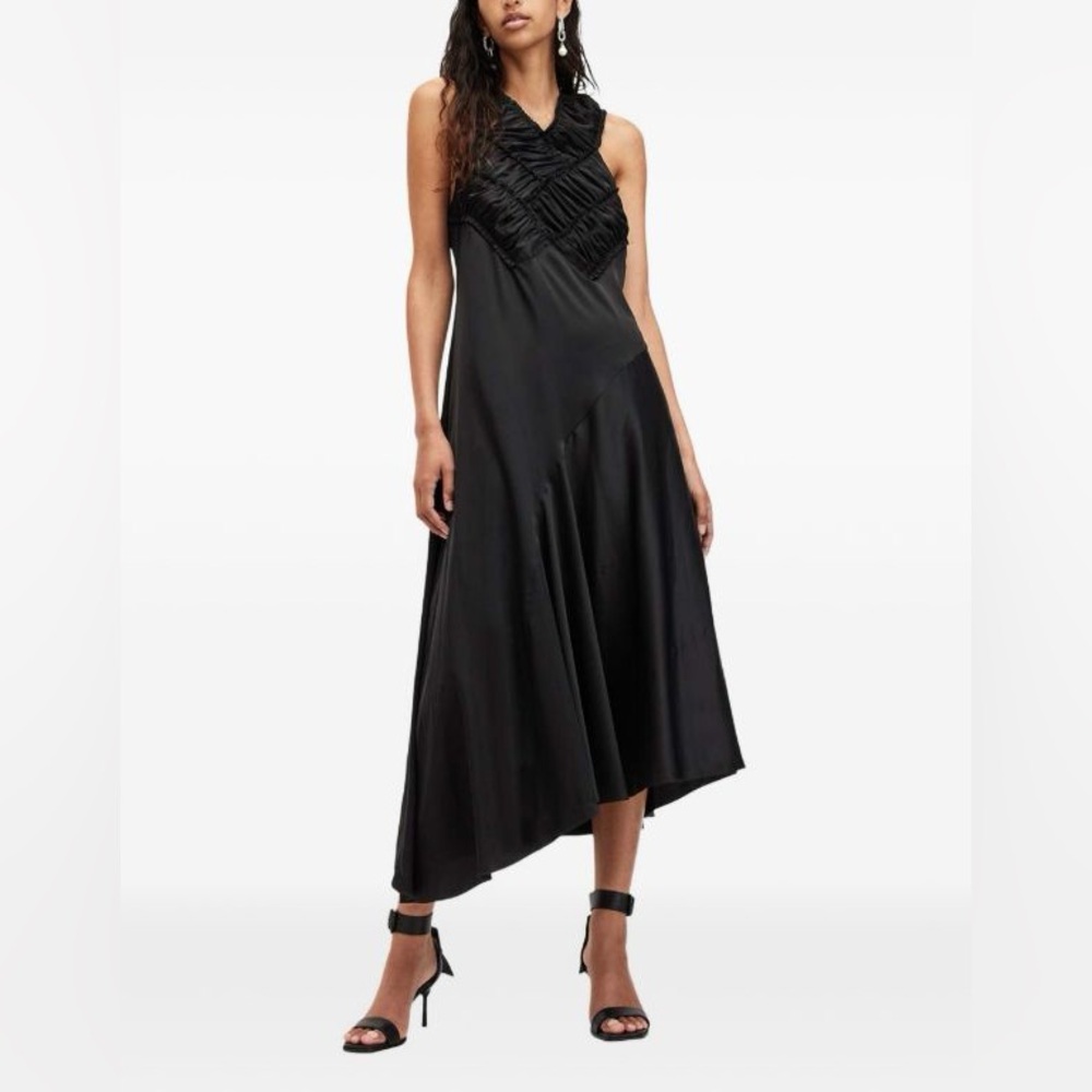 All Saints Mahree cross-back ruffled dress